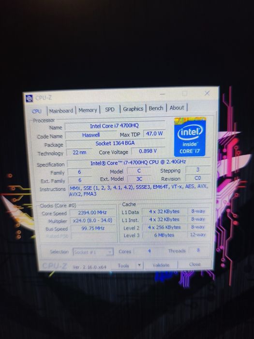 Asus rog laptop gaming model: G750JX, I7 -4700HQ