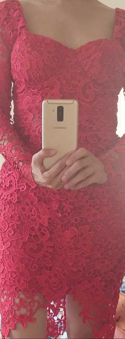 Rochie superba de ocazie din dantela rosie  de matase Atmosphere 36/38