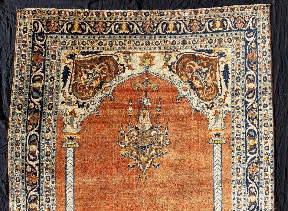 luxos covor vechi rugaciune persan Tabriz Haji Jalili manual iranian