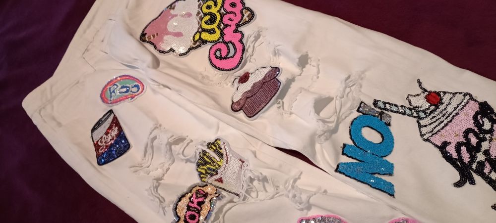 Дамски бели дънки