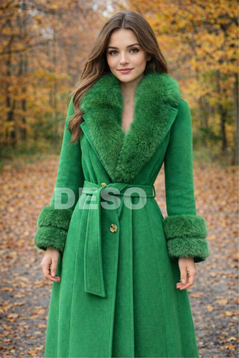 Кашмирено палто с ествствена лисица