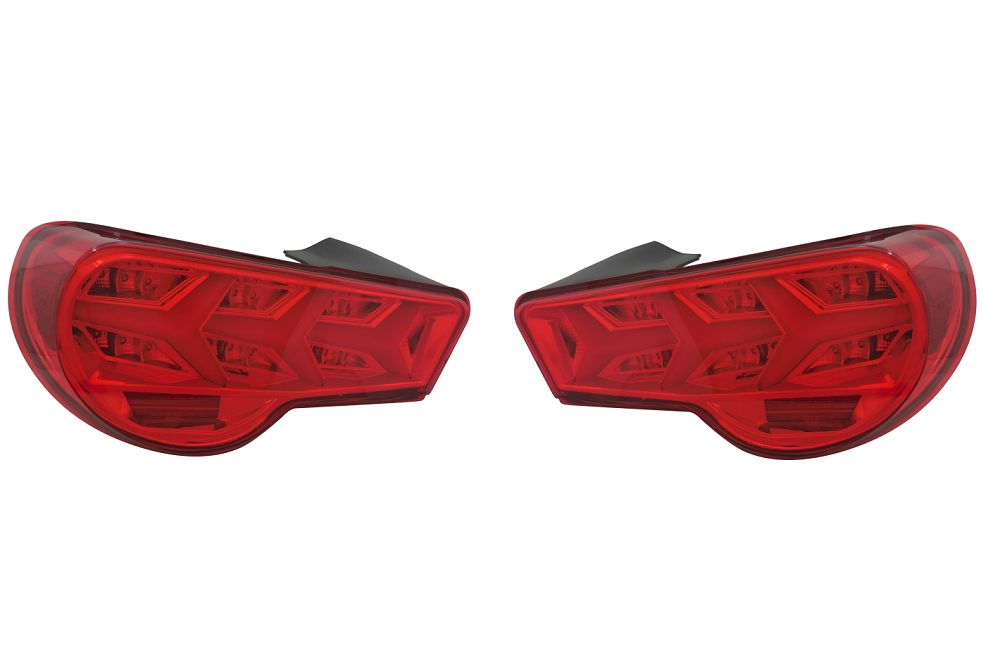 Set stopuri, lampa spate Subaru BRZ, 06.2012-12.2020; Toyota GT-86, 06.2012-06.2021, partea stanga, dynamic indicator; LED; rosu, transparent; Tuning