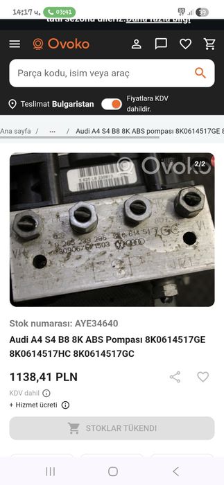 ABS Audi A4 S4 B8 8K