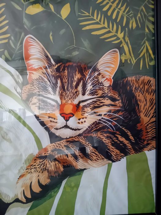 Декорация за детска стая / Спяща котка