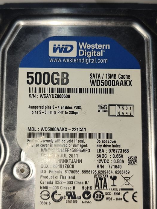 Жёсткий диск 500ГБ