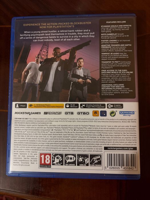 Видеоигра за PlayStation 5, Grand Theft Auto V.