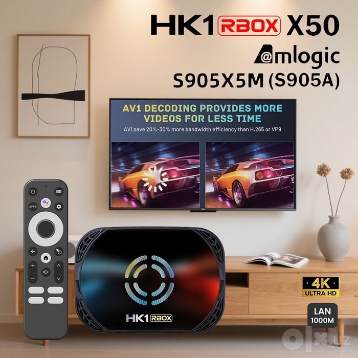 Android TVBOX HK 1 RBOX- X50 4/32  работает на 64bit Системе