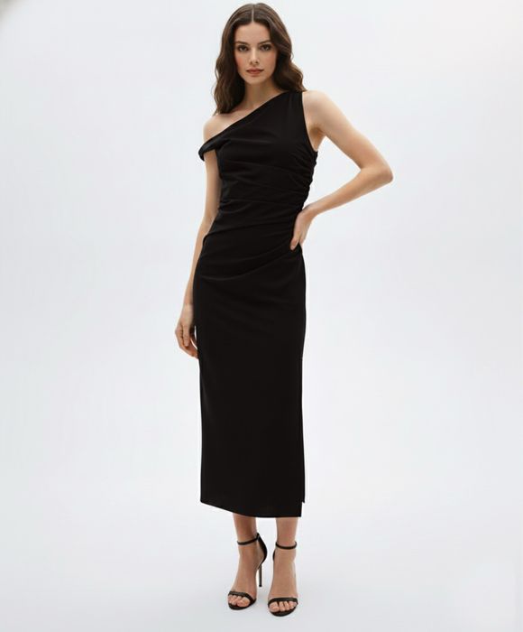 MANGO миди черна елегантна рокля