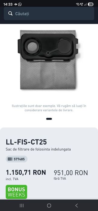 Garnitură EPDM 1 mm pentru saci Festool LL-FIS-CT15 / CT25 / MINI / MIDI (reutilizabili)