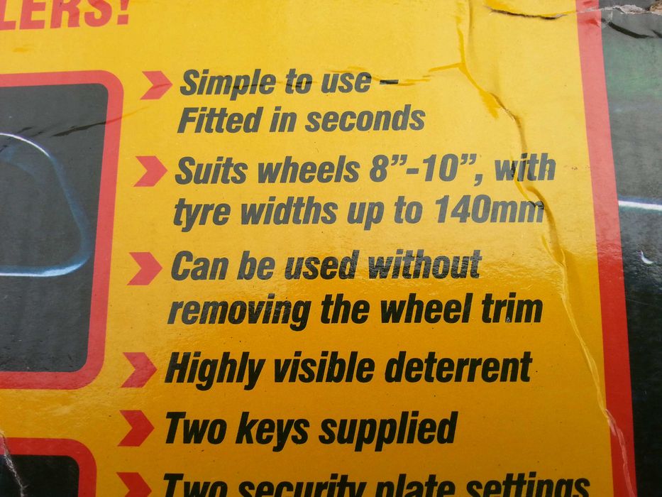 Antifurt blocator clema 8-10 inch roata platforma auto rulota remorca