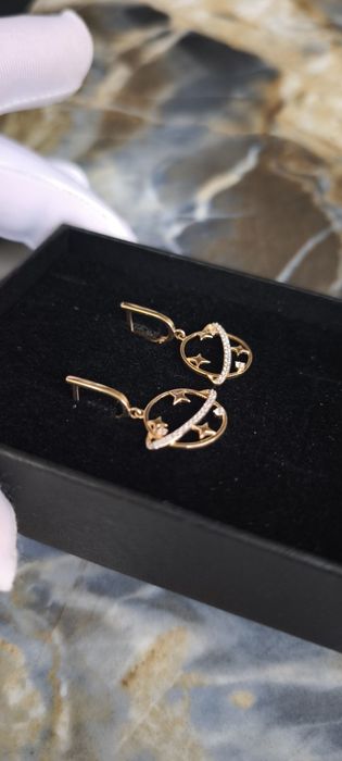 Продам золотые серьги "планеты" 585 Россия