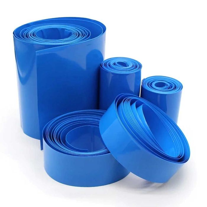 Tub termocontractabil Cellpack albastru pentru acumulatori și baterii 18650, la metru (1 m), diametre 120 mm, 160 mm și 200 mm