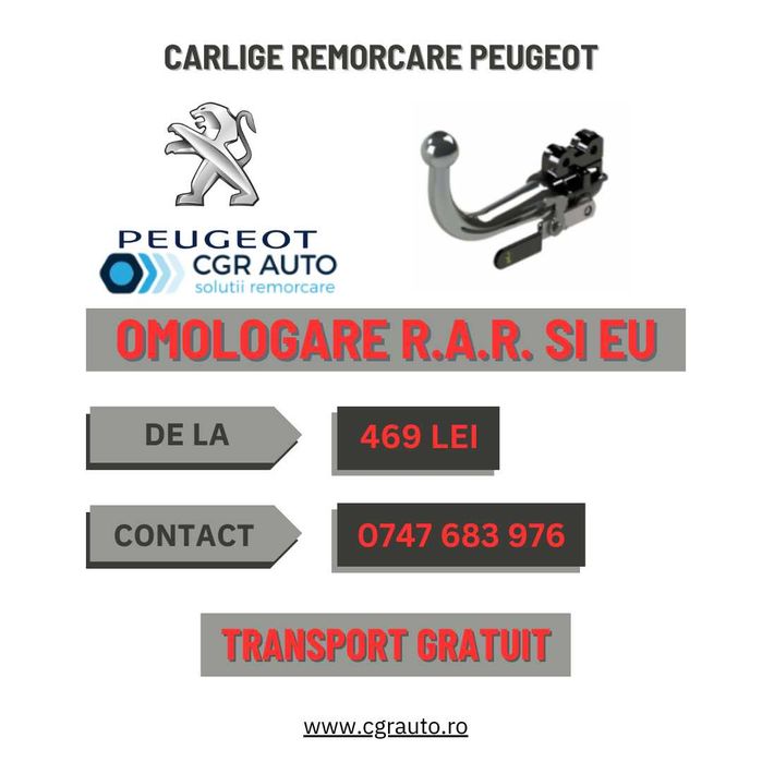 Carlige remorcare Peugeot Transport in Toata Tara