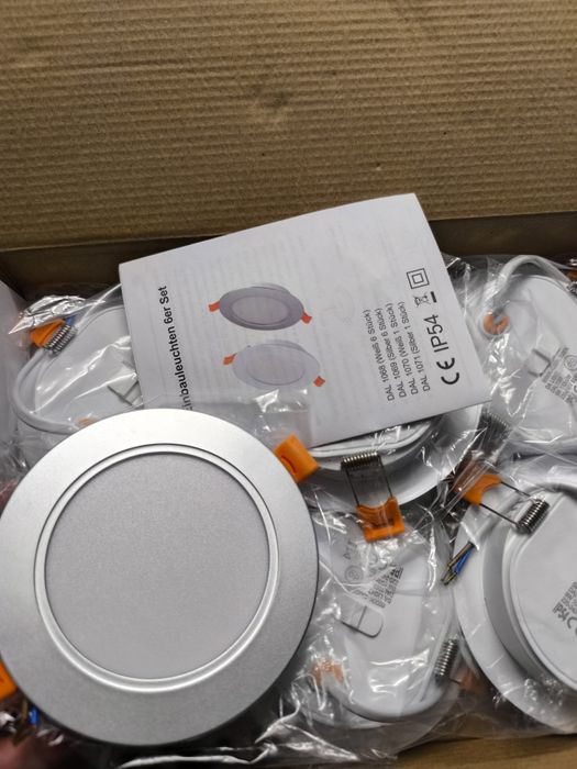 Set 6 spoturi LED ultra slim 9w, 230 v, argintiu
