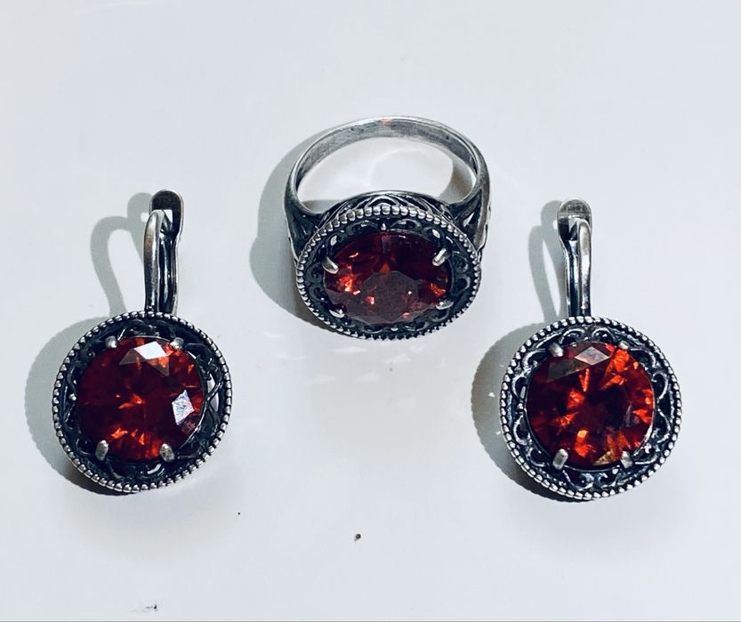 Күміс комплект 925  (сырға + сақина)