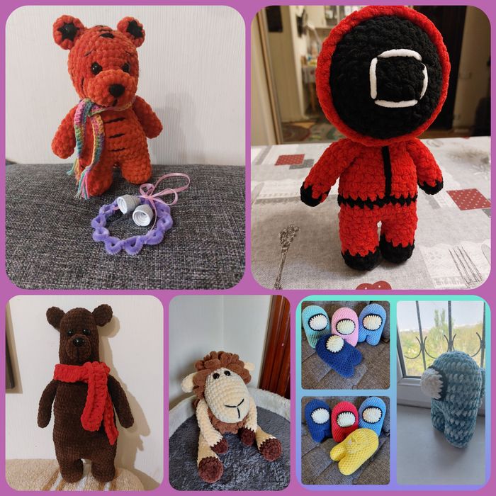 Вяжу на заказ игрушки из плюшевой пряжи