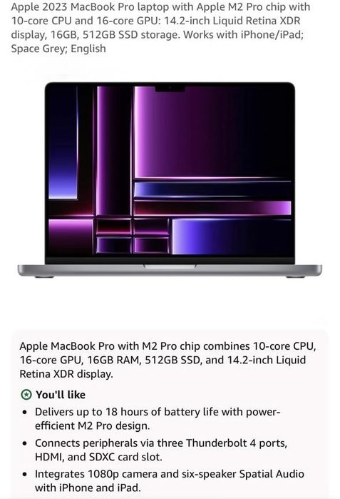 Продам macbook pro 14/512