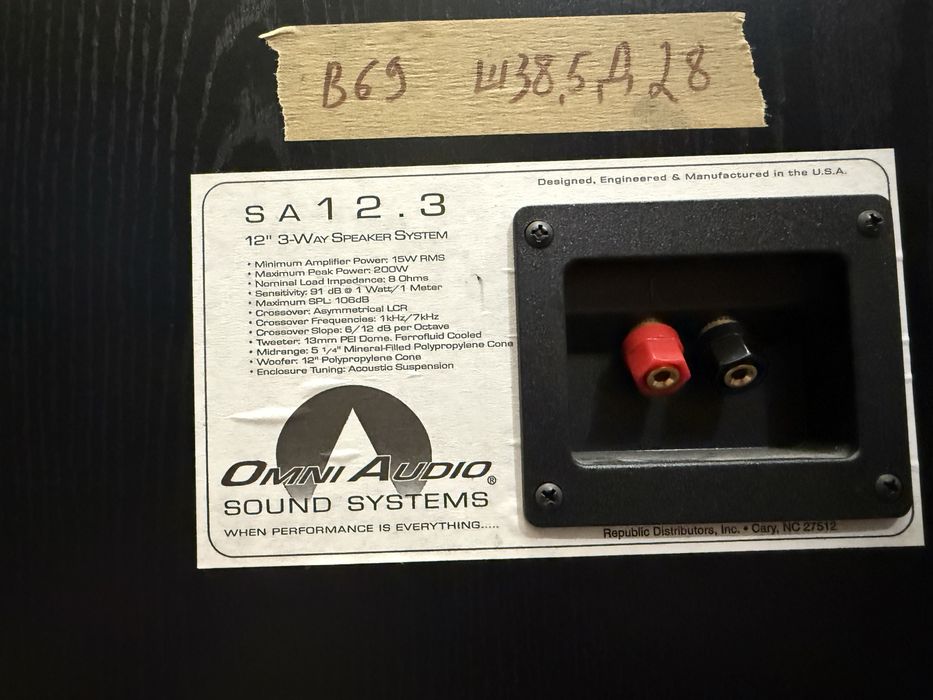12” Тонколони Omni Audio SA 12.3