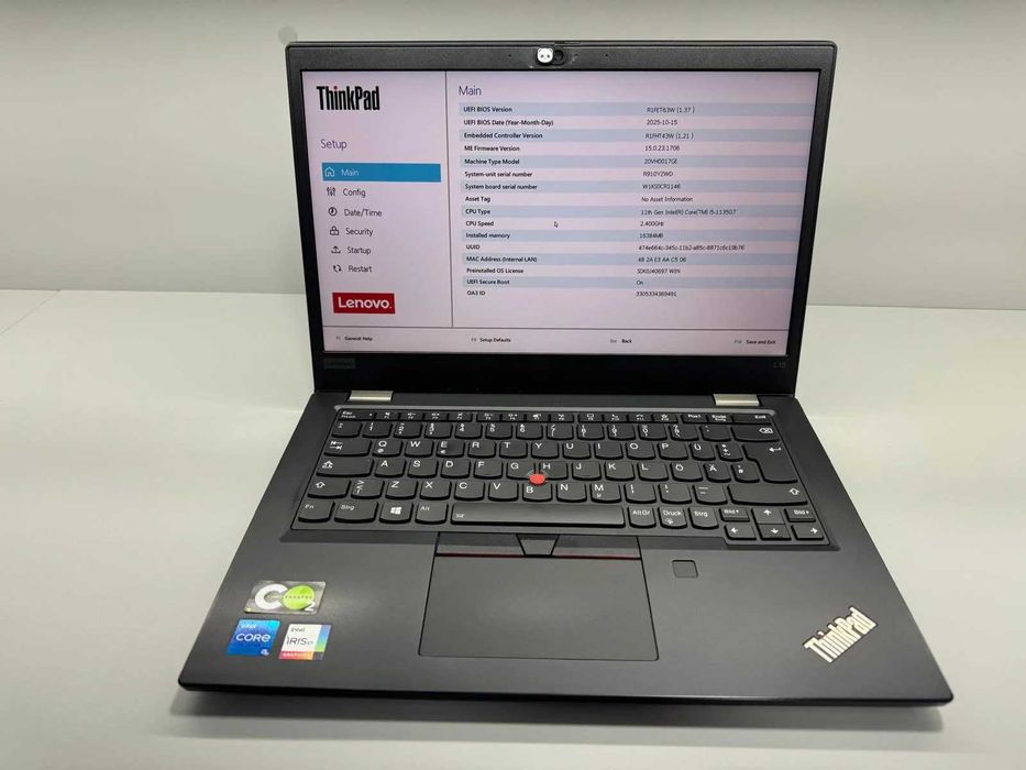 Laptop SH Lenovo Thinkpad L13 Gen 2 i5-1135G7 NVME 512gb 16gb RAM SSD