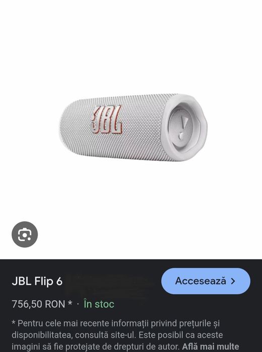 Boxa jbl Harman Flip6 alb/gri, originală !