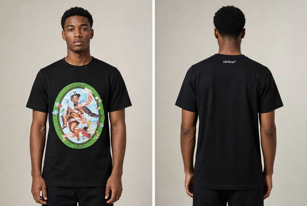 Off-White мъжка тениска — черна, регулар фит