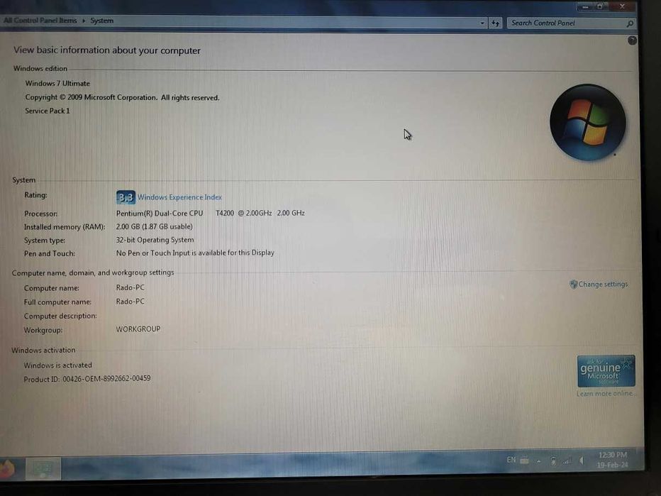 Продавам лаптоп Toshiba Satellite L300