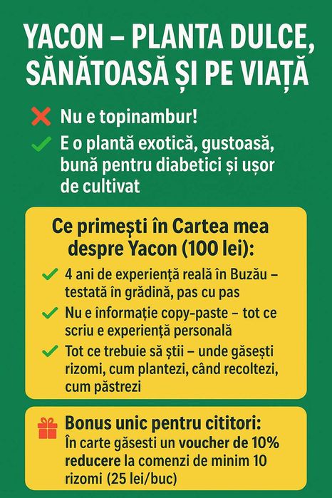 vand carte cum sa cultivi yacon