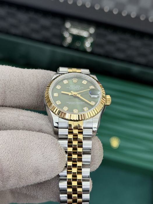 Rolex Datejust 31 Yellow Rolesor – Green Diamond Dial Jubilee