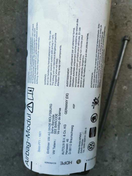 Airbag pasager vw golf 6 skoda Octavia 2 facelift