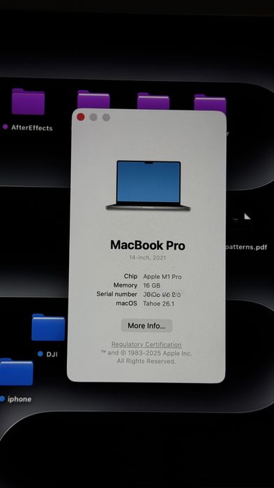 Macbook Pro M1 16 ram 1T SSD
