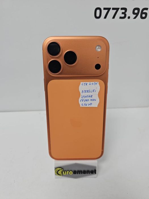 Telefon mobil Apple iPhone 17 Pro Max, 256GB, 5G, Cosmic Orange -B-