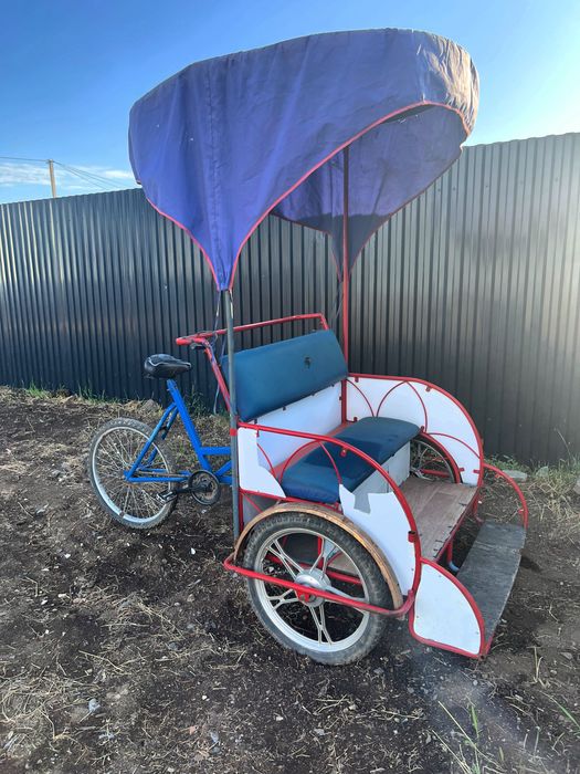 Велосипед рикша трехместный семейный велик