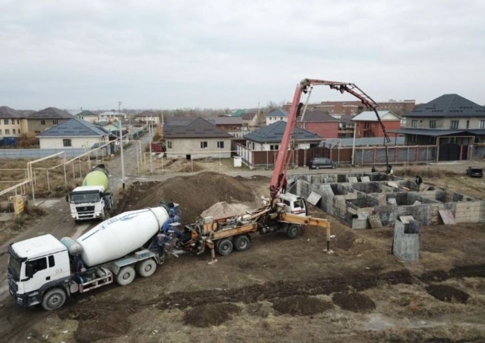 Заливка фундамента