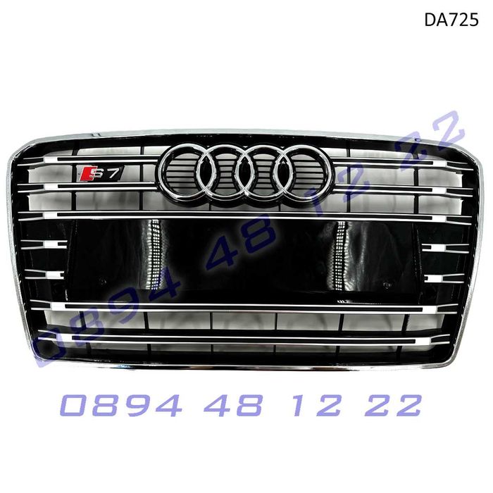 Предна S7 Sline решетка Audi A7 12-15 ауди а7 броня хром сив грил