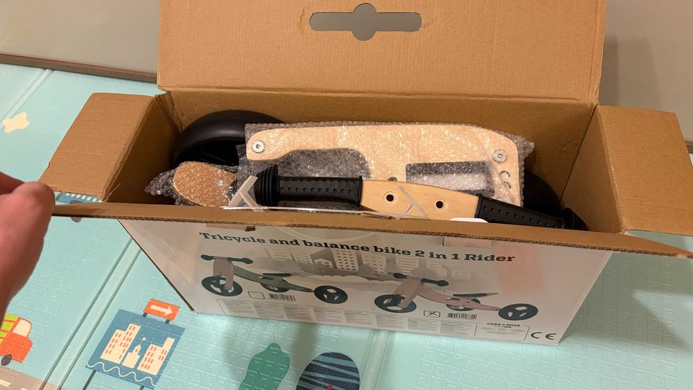 Tricicleta bicicleta lemn 2 in 1 , free2move, 1-3 ani