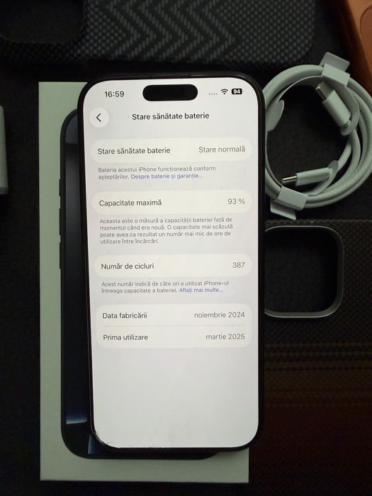 Iphone 16 pro, 93%, neverlock