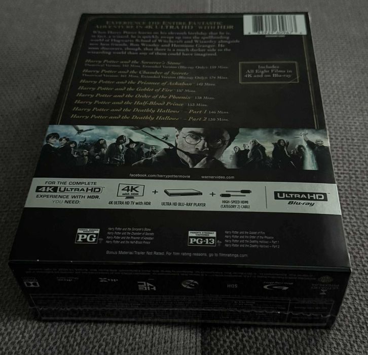 Harry Potter 8-Film Collection 4K + Blu-Ray Noi, Sigilate