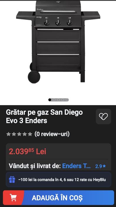 Grătar pe gaz San Diego Evo 3 Enders