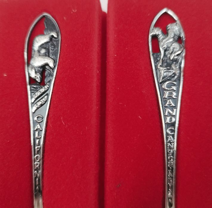 Pachet 3 lingurițe placate cu argint, pt colecționari din SUA  an 1995