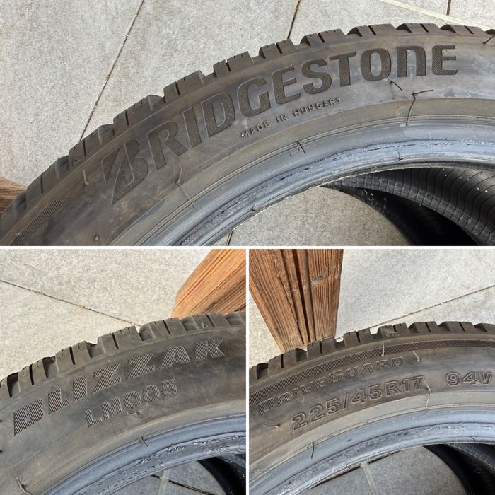 4бр. ОТЛИЧНИ Зимни Гуми С Борд 225/45R/17 XL -BRIDGESTONE- DOT:3619- 6.8мм+4.6мм