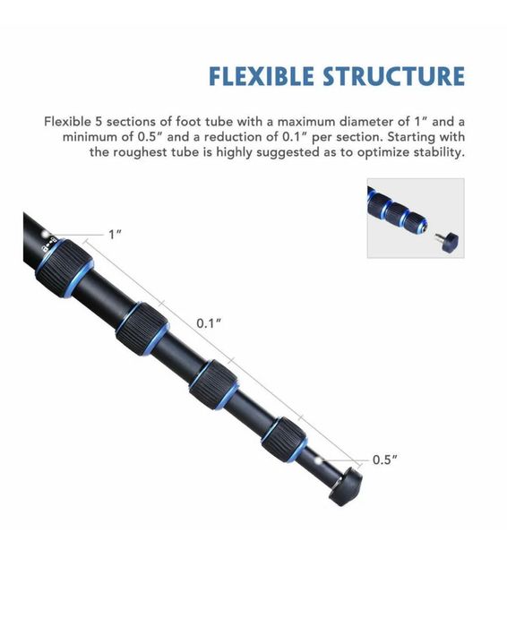 Универсален Монопод за камера. Фото. Видео.