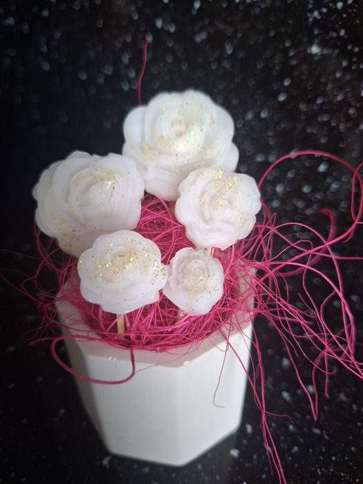 8-ми Март.Сапунени цветя в кашпи.