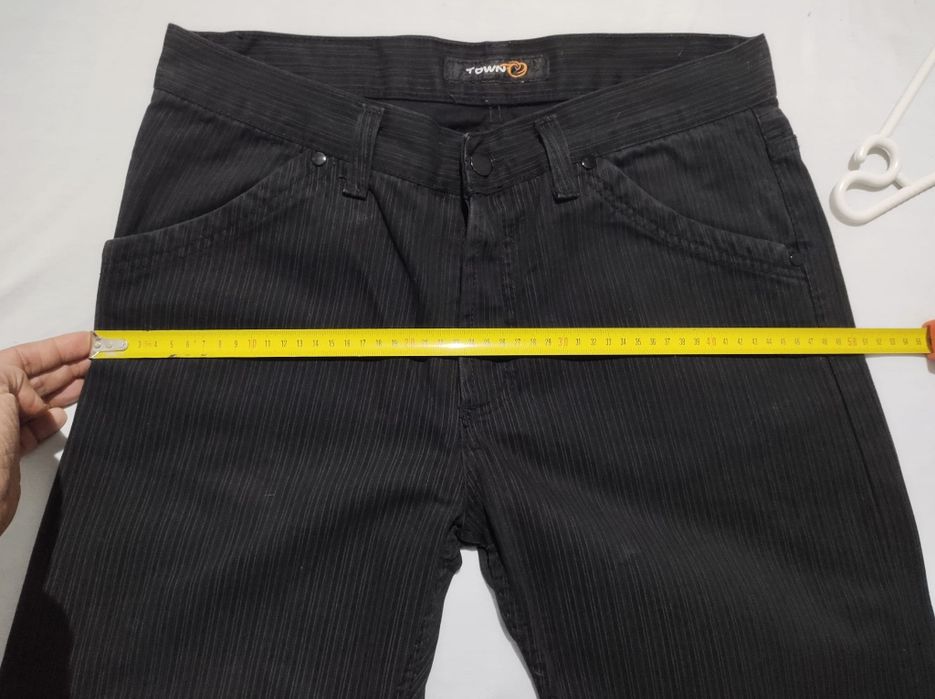 Pantaloni bărbați bumbac raiați negri