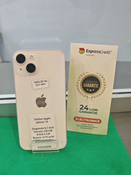 Iphone 14 128GB 88% Bateria (AG44 Bacau B:6612)-garantie 2 ani