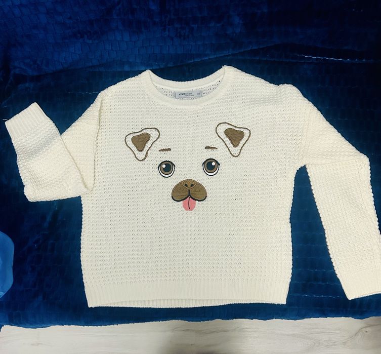 Set Pulovere groase alb si roz