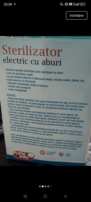 Sterilizator cu aburi Primii pasi