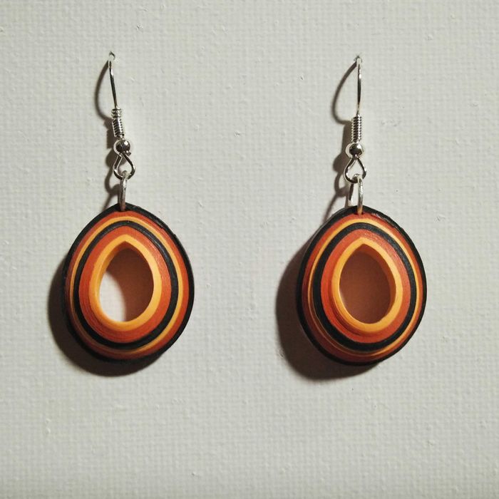 Обици - квилинг техника