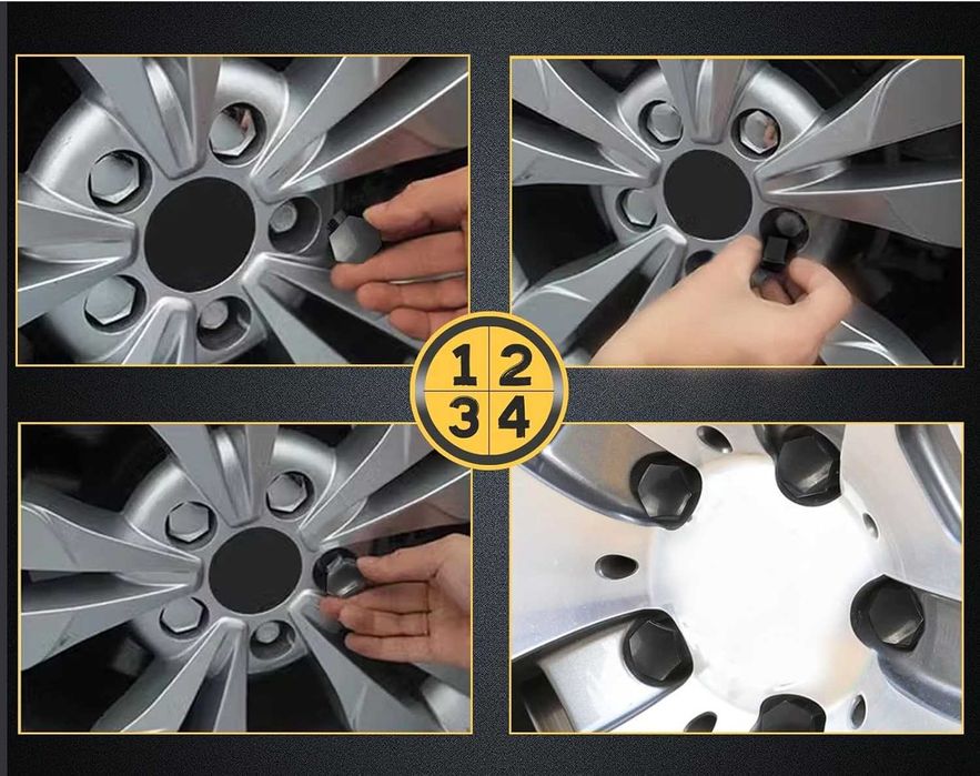 Капачки за болтове на джанти 21мм - НИКЕЛ 20бр.