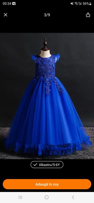 Rochita 5-6 ani  + cerc rochie, purtat 10 minute la poze