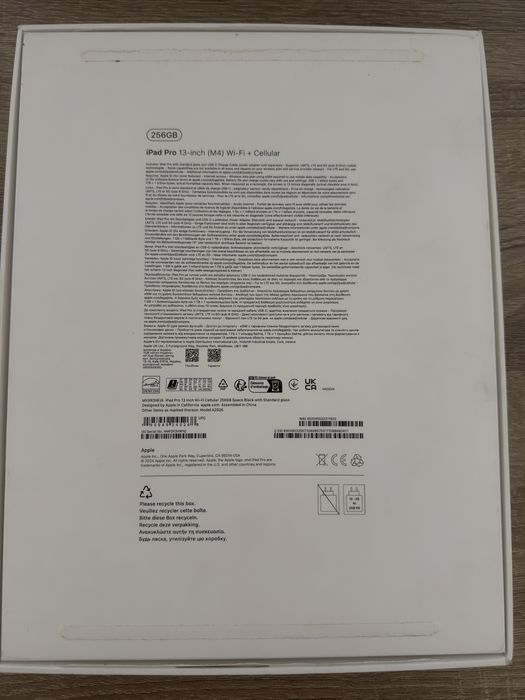 Ipad pro M4 13" 256GB cellular baterie 100%